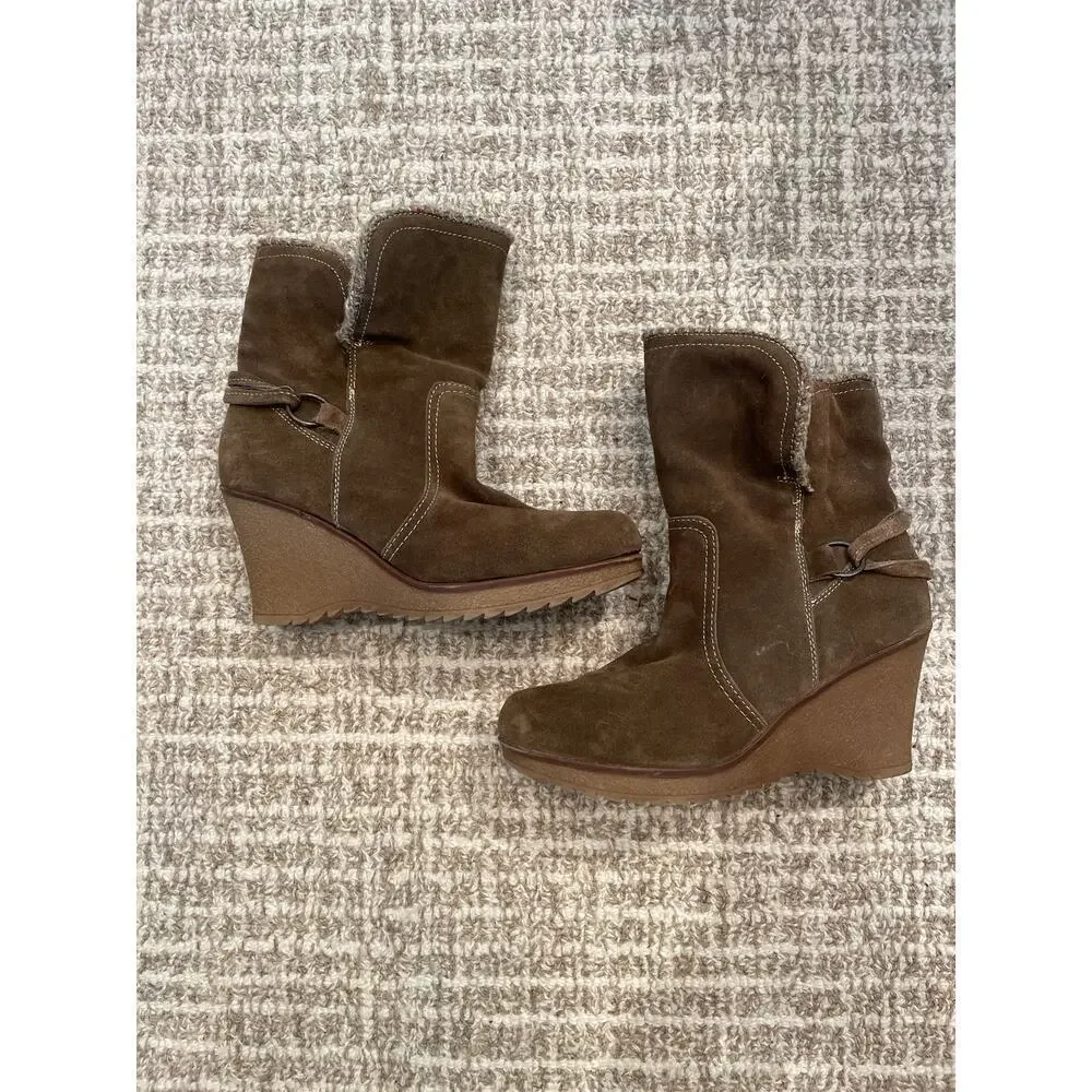 BJORNDAL Suede Brown Lilly Slouch Boots Sz 8
